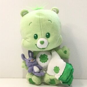 Vintage Green Care Bear Cubs Good Luck Plush 2005 Jakks Pacific